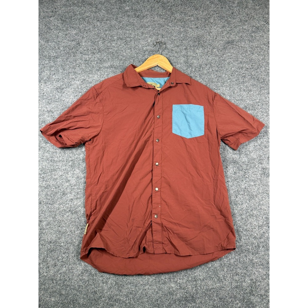 Flylow Independent-Homegrown-Mountain Raised Shirt Mens Large Coral Snap Button